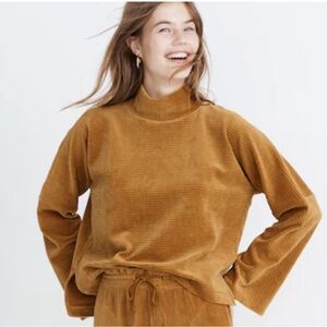 Madewell Texture and Thread Velour Corduroy Mock Neck Top
Size Medium